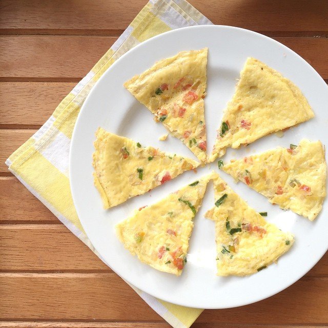 Omelette for Baby. Berhubung bln dpn udah sethn jd colongan pk susu UHT 3 sdm, irisan tomat, daun bawang, tumis sebentar pk unsalted butter. And I use two different cheese, cheddar and mozarella. Bon appetite bebe! #mpasiZayyan #mpasihomemade #mpasirumahan